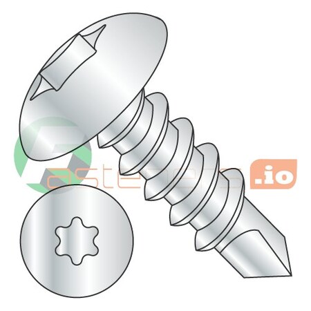 Self-Drilling Screw, #10 X 1-1/2 In, Zinc Plated Steel Truss Head Torx Drive, 3000 PK